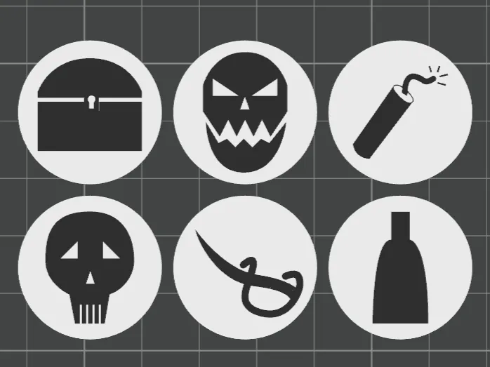Pirate Tokens for board games
