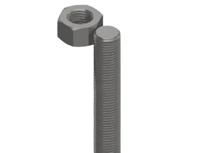 THREADED ROD WITH NUT SCALABLE MODEL
