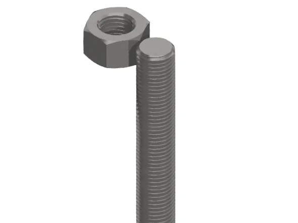 THREADED ROD WITH NUT SCALABLE MODEL