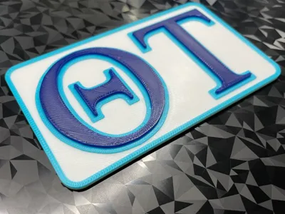 Theta Tau Letters Plate - ΘΤ Letters Plate
