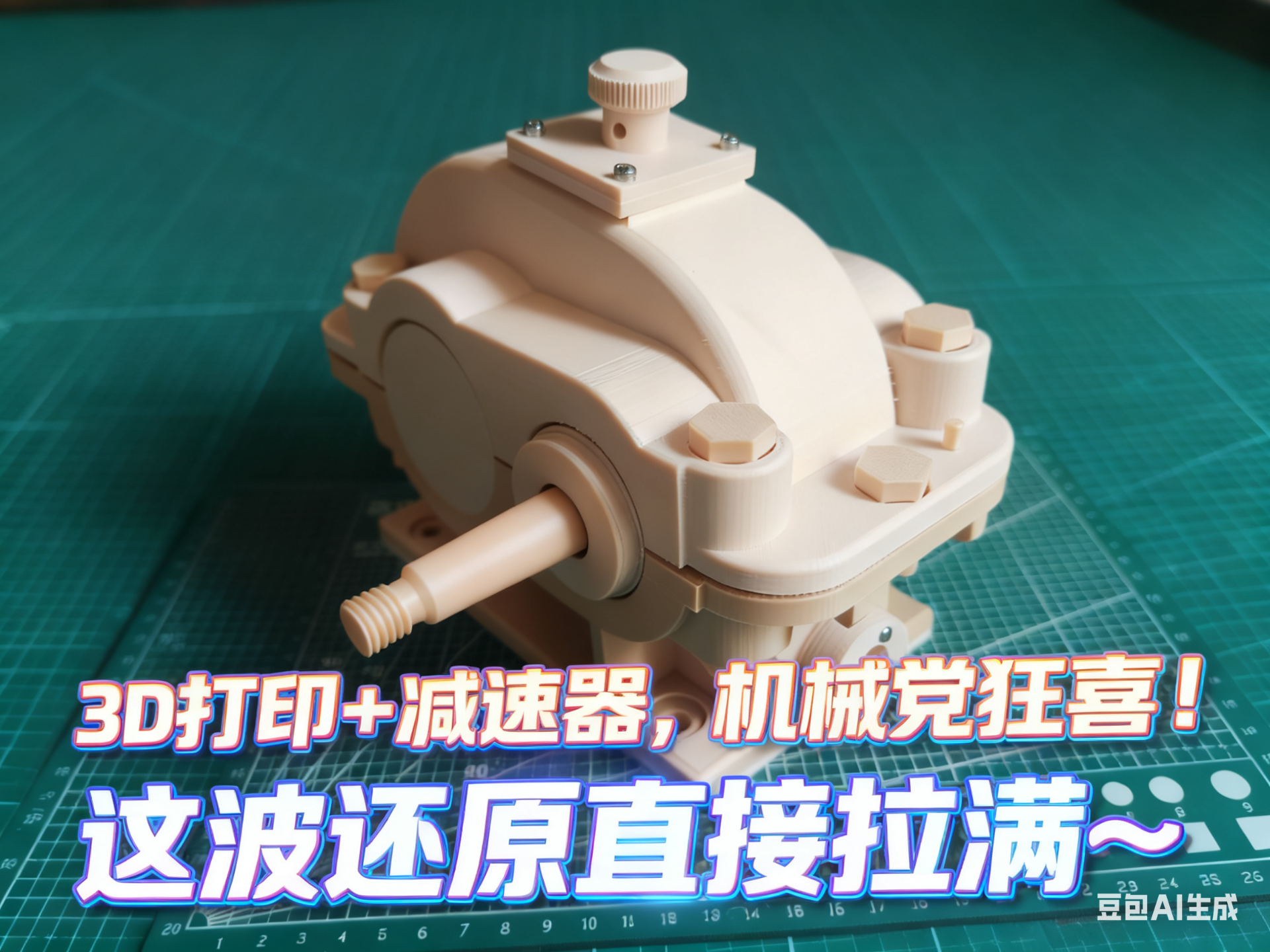 3D 打印 + 一级减速器，机械党狂喜！这波还原直接拉满～