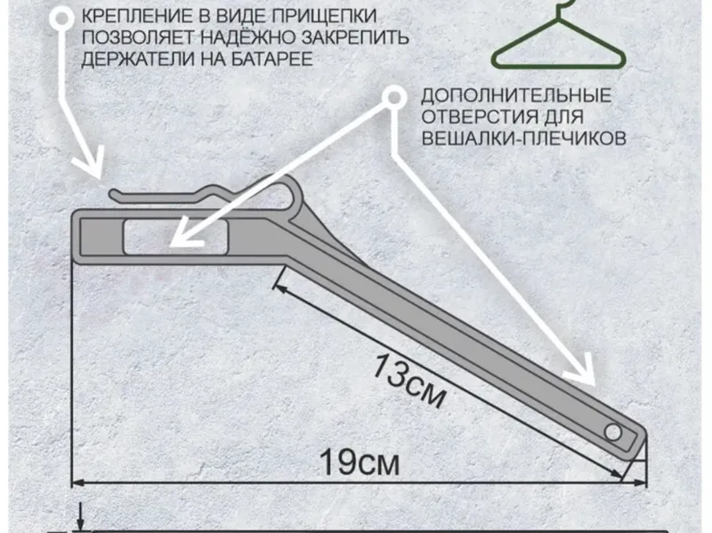Cушилка на батарею для одежды и обуви навесная
