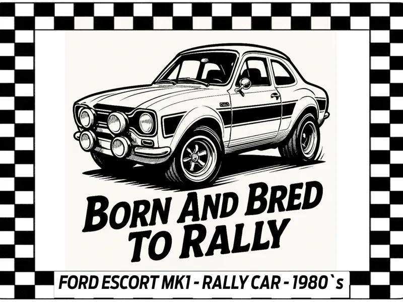 Hueforge Caricature 1980`s Ford Escort Rally Car