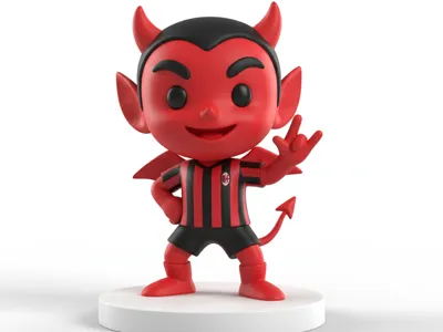 Chibi mascotte AC Milan AI-Generated