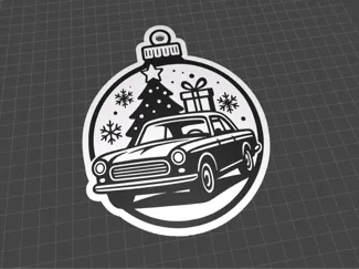 Christmas car tree bauble