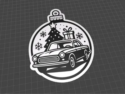 Christmas car tree bauble