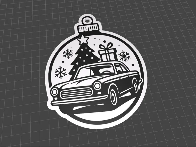 Christmas car tree bauble