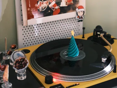 Christmas Tree Vinyl Record Puck