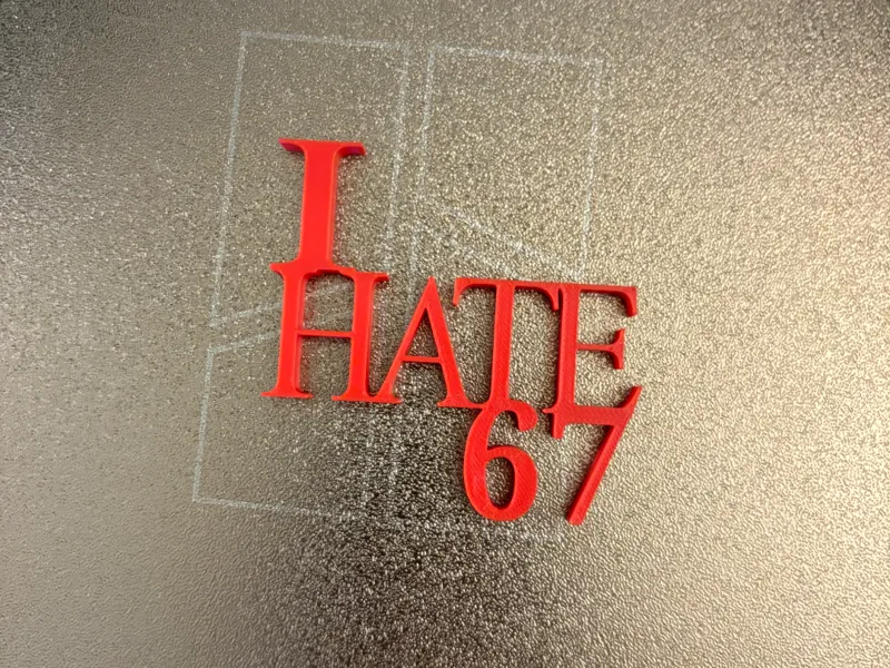 Anti-67 Keychain (I HATE 67) Text
