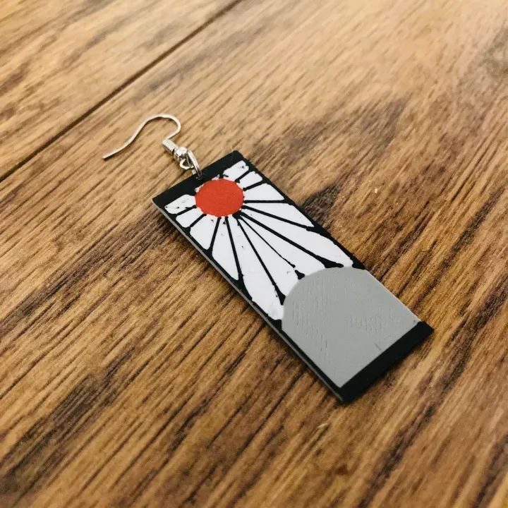 Tanjiro Hanafuda Earring view 3