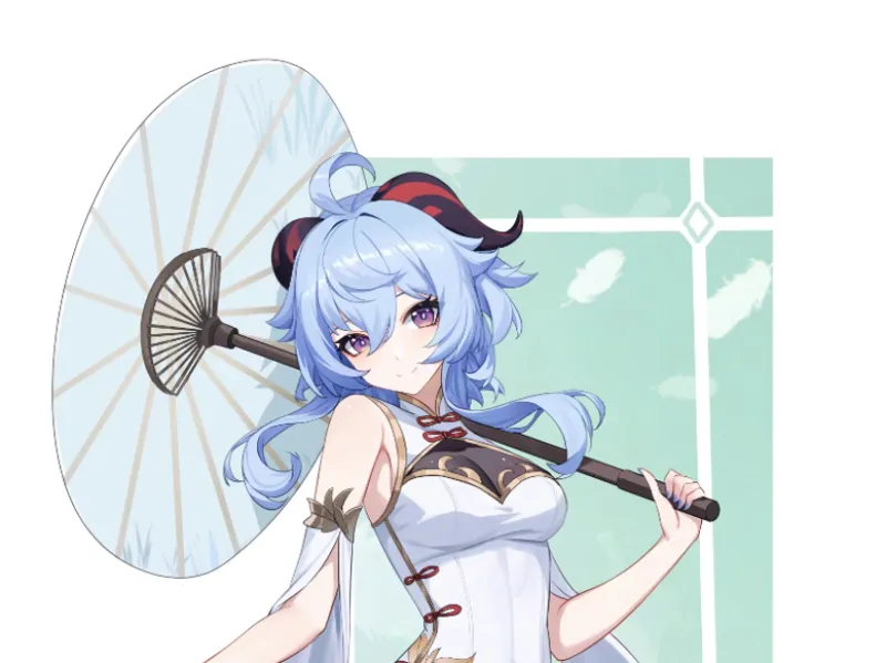 原神 甘雨  浮雕  平面彩绘