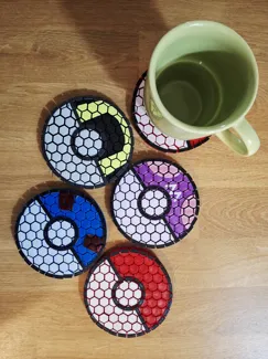Pokéball Flexible Coasters - No AMS