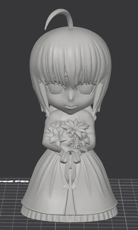 Saber - Fate Stay Night - wedding chibi - Free 3D Print Model - MakerWorld