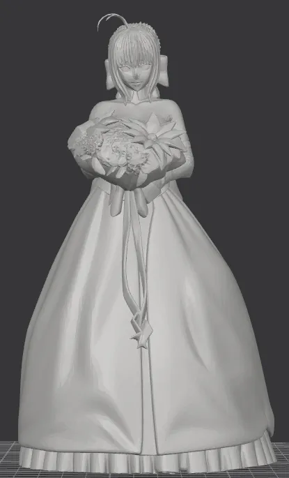Saber - Fate Stay Night - wedding anime - Free 3D Print Model - MakerWorld