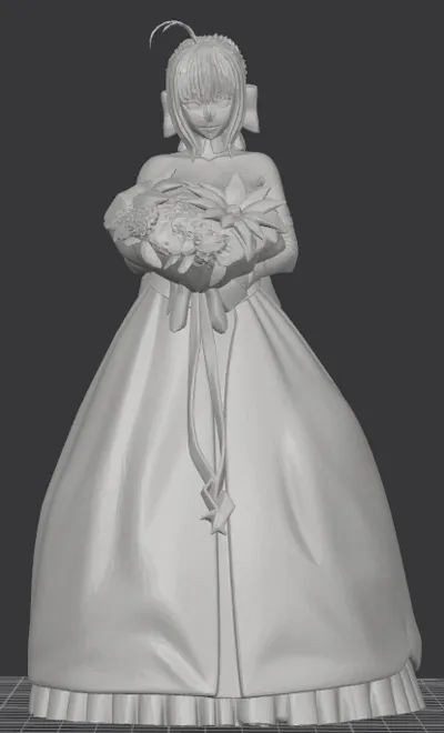 Saber - Fate Stay Night - wedding anime - Free 3D Print Model - MakerWorld