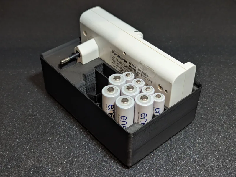3x2 Gridfinity Eneloop Charger + AA & AAA Battery