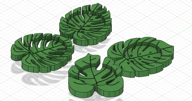 Mug coaster monstera leaves