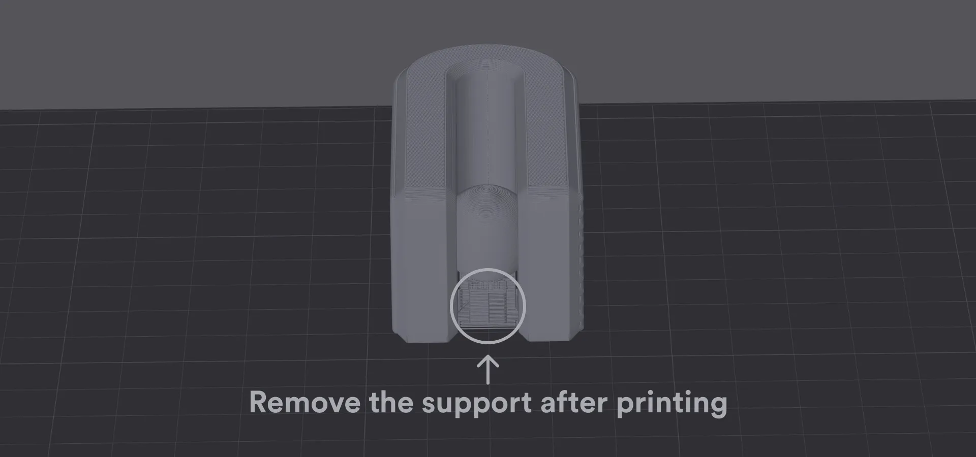 Showing which part is the support.