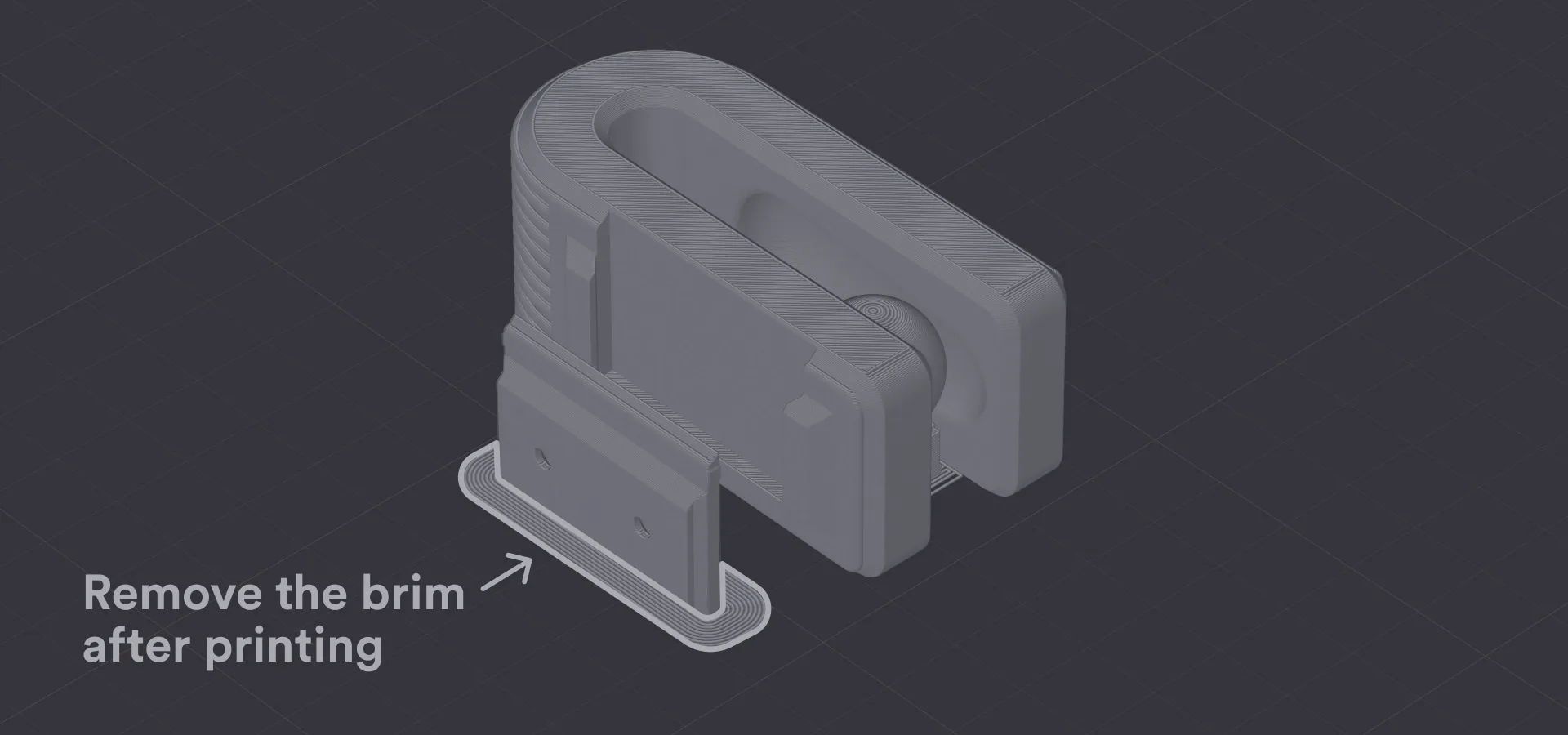 A diagram showing which part is the brim.
