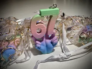 Six-Seven Keychain Charm