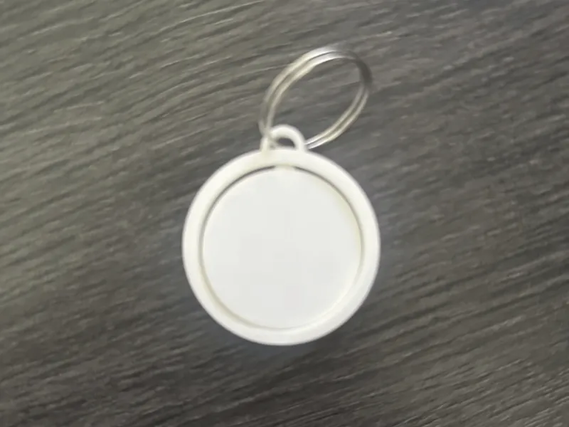 Customizable moveable ring keychain