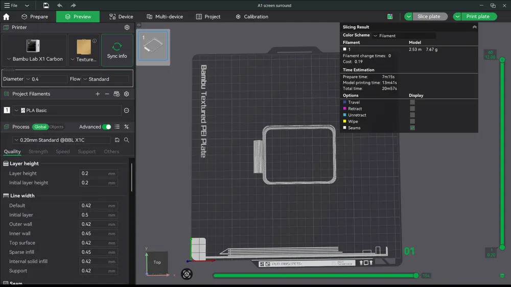 Bambu Lab A1 Screen surround with stylus holder - Free 3D Print Model ...