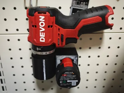 Daiyo Electric Drill, 12v Battery Holder - Adapted for 25mm Round Pegboard