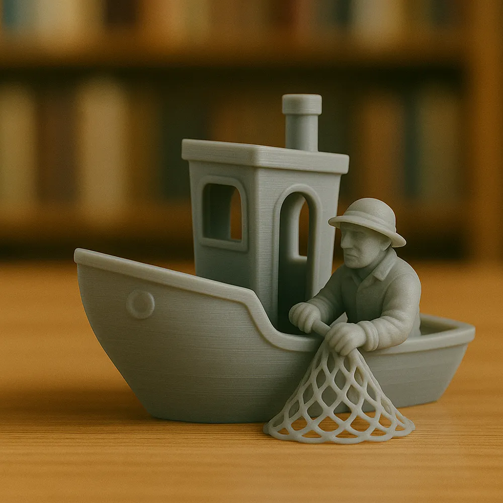 Fisherman Benchy Free 3D Print Model MakerWorld fisherman-benchy-free-3d-print-model-makerworld