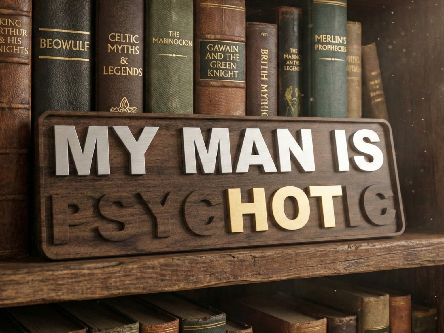 My MAN is HOT / PSYCHOTIC Dual Meaning Prank Sign