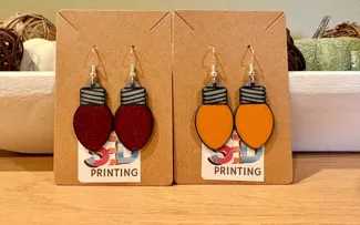 Christmas light bulb earring