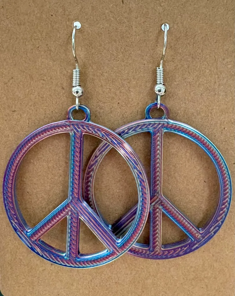Earring Signs Peace Sign Earring - Free 3D Print Model - MakerWorld