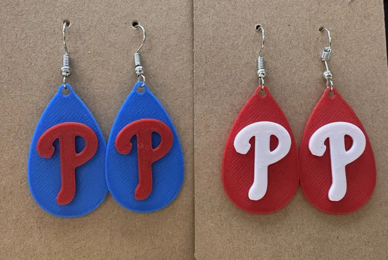 Phillies teardrop earrings