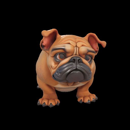 Bulldog Figurine – 3D Printable Cute Dog Model