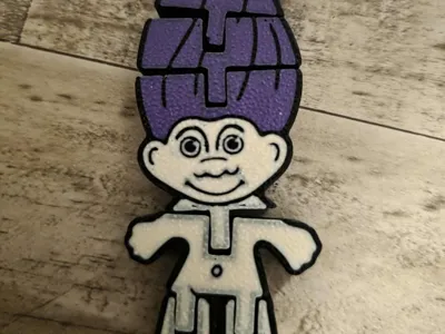 90's Retro Troll Flexi Keychain