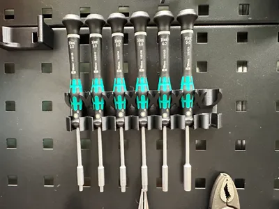 Wera Micro Hexagon Socket 2069/6 Square Mouth Pegboard Exclusive Holder - For more refined precision tool storage