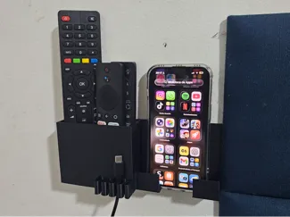 Porta celular e controle remoto com clip para fios