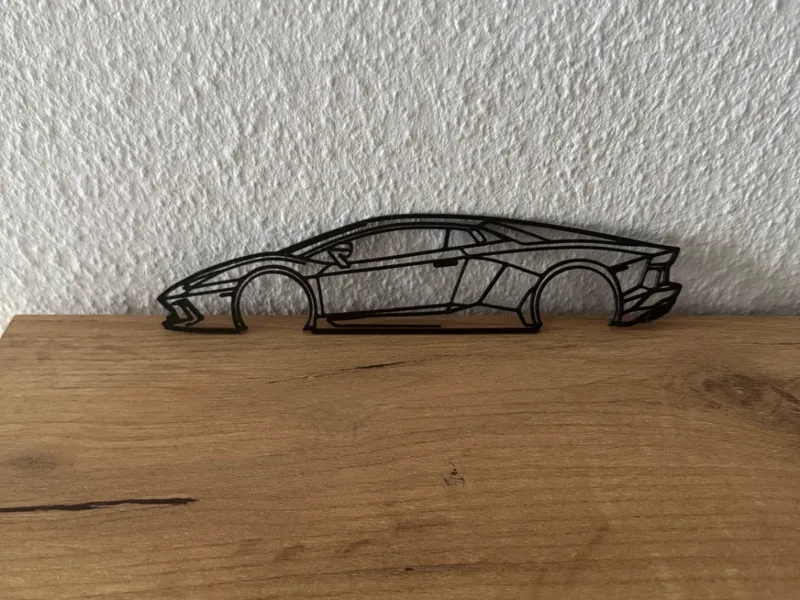 Lamborghini Aventador One Line Art Silhouette