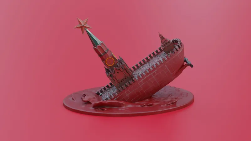 Sinking russian warship