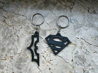 Batman and Superman Key Chain