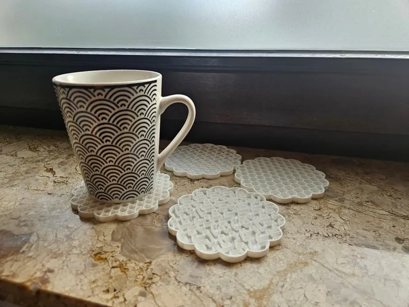 Flower infill Coaster set