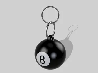 8 BILLIARD BALL KEYCHAIN