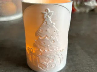 Lithophan Weihnachtsbaumteelicht