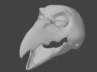 Puppet-head base - version 83 - fantasy crow
