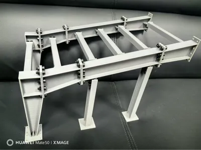 Steel structure half-frame model (lightweight)
