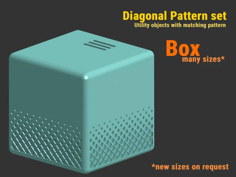 Box - multiple sizes - diagonal pattern set