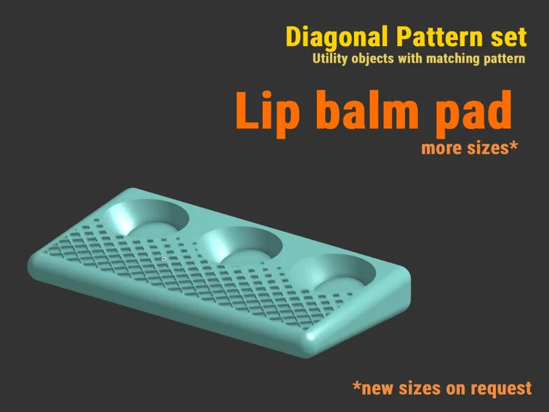 Lip balm pad - more sizes - diagonal pattern