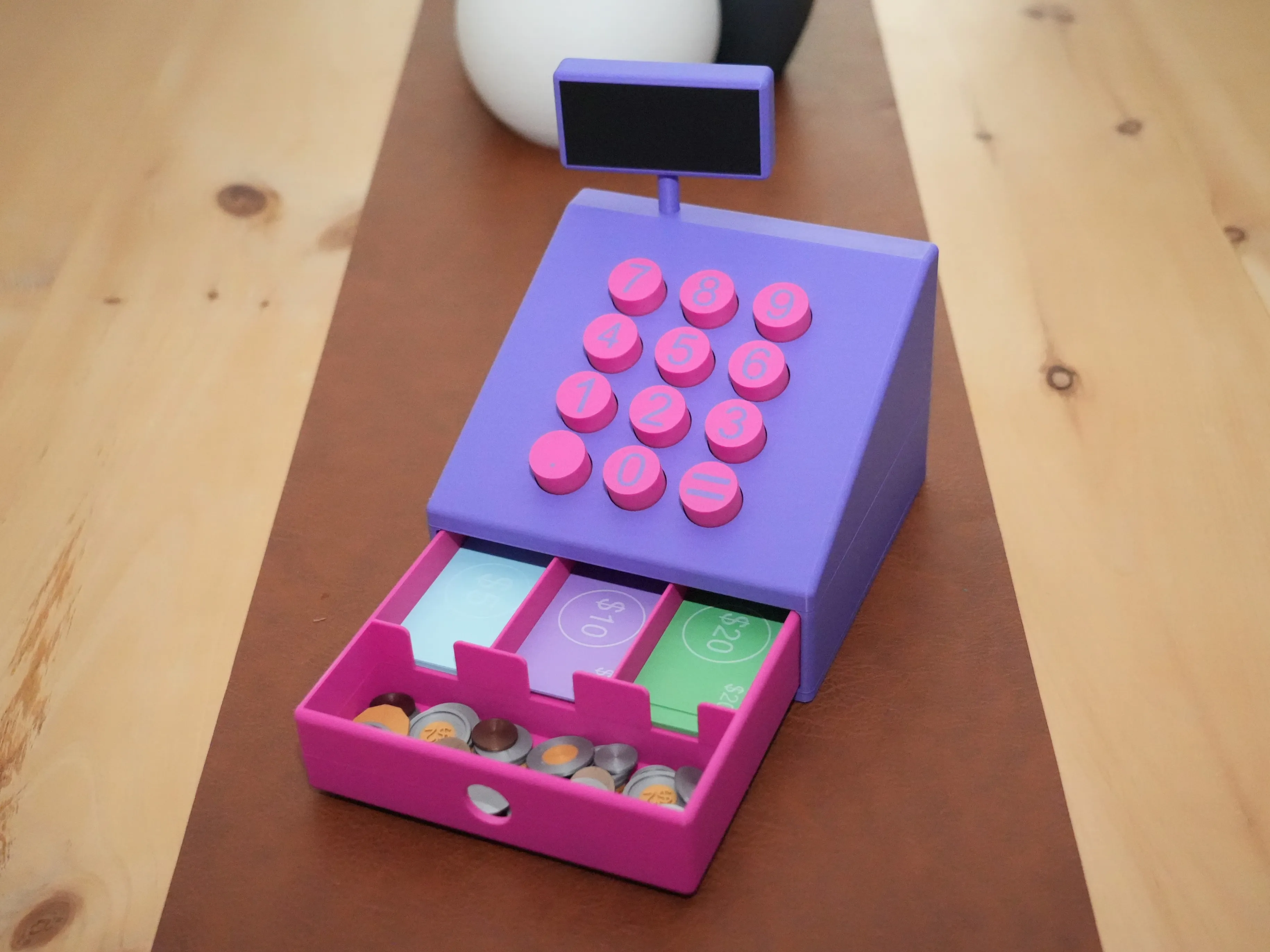 Pretend Play Cash Register with Play Money Bills and Play Money Coins