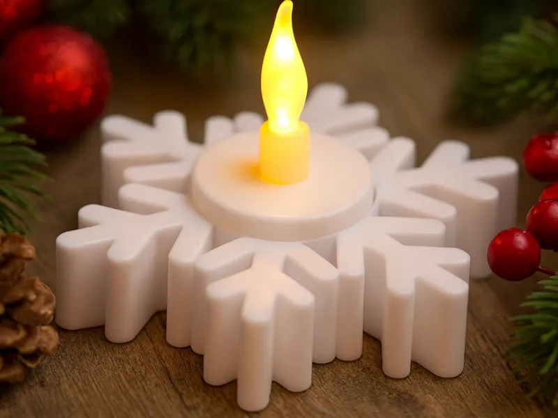 snow snowflake christmas LED candle
