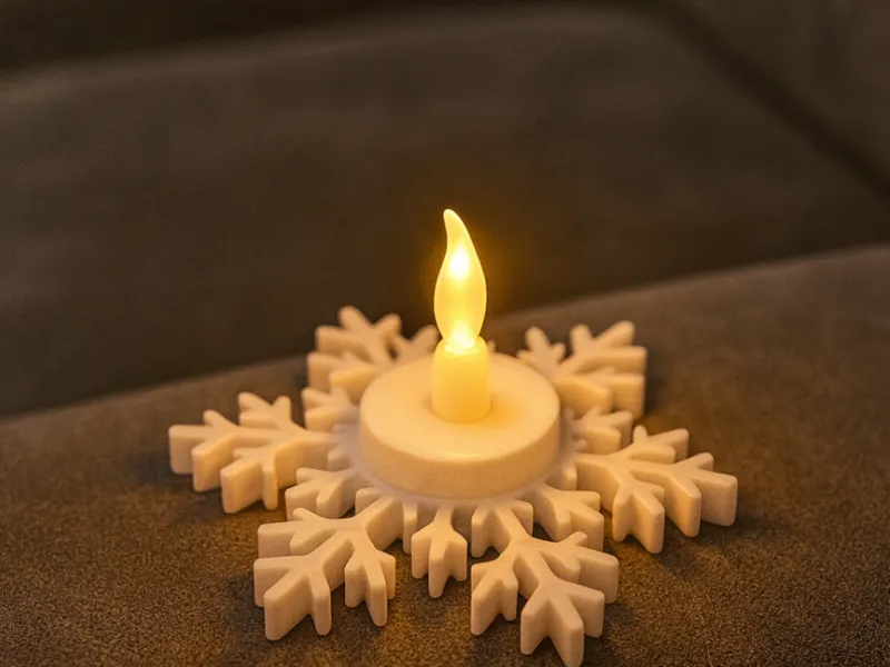 snow snowflake christmas LED candle