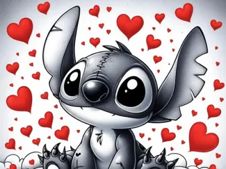 Hueforge Stitch coeur rouge